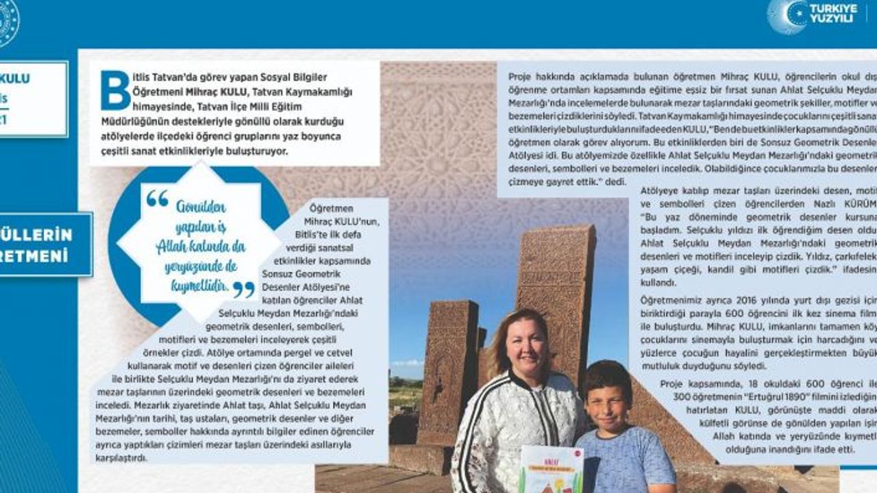 Mihraç Kulu’nun Projeleri MEB’in "Maarifin Yüz Akı" Dergisinde İlk 20’ye Girdi