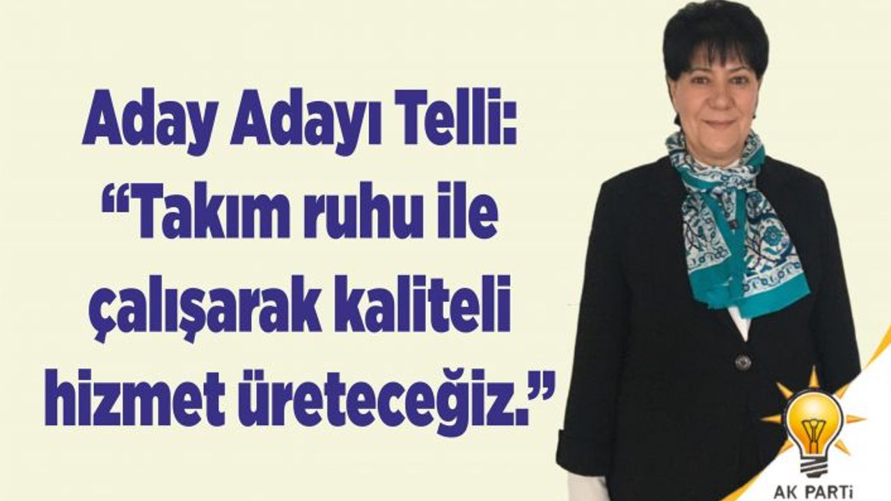 Aday Adayı Telli, "Takım ruhu ile çalışarak kaliteli hizmet üreteceğiz."