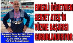Emekli Öğretmen Servet Ateş’in Yüzme Başarısı Gururlandırıyor