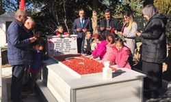 Minik öğrenciler okullarına ismi verilen şehidi vefat yıl dönümünde andı