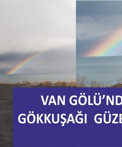 Van Gölü’nde gökkuşağı güzelliği