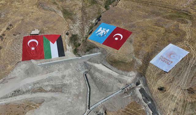 Ahlat'tan dünyaya mesaj: Türk ve Filistin bayrakları yanyana