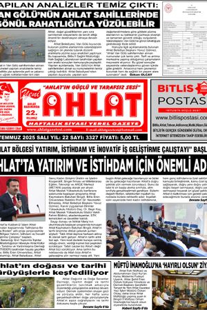 29 TEMMUZ 2025-YENİ AHLAT GAZETESİ