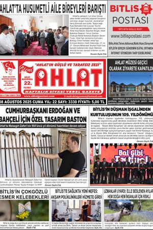 08 AĞUSTOS 2025 YENİ AHLAT GAZETESİ