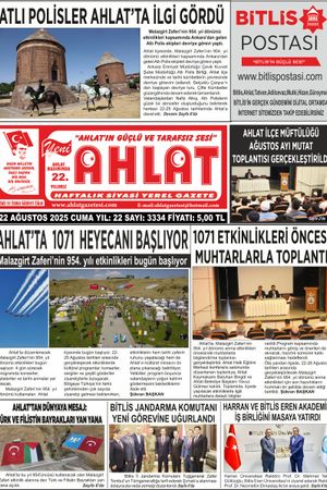 22 AĞUSTOS 2025 YENİ AHLAT GAZETESİ