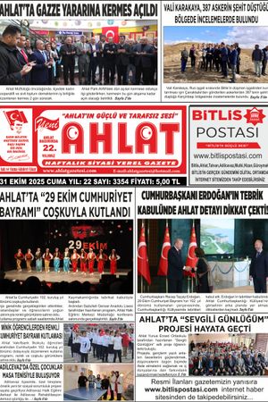 31 EKİM 2025 - YENİ AHLAT GAZETESİ