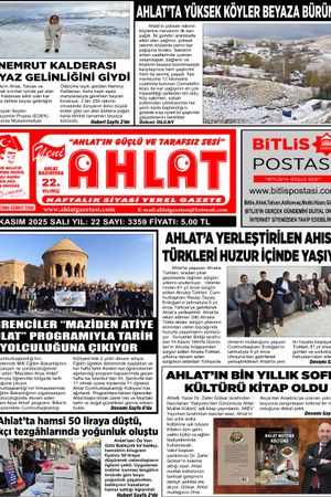 18 KASIM 2025 - YENİ AHLAT GAZETESİ