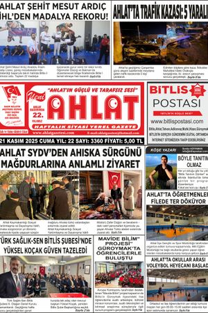 21 KASIM 2025 - YENİ AHLAT GAZETESİ