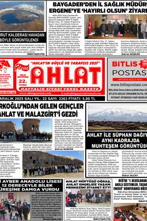 02 ARALIK 2025 - YENİ AHLAT GAZETESİ