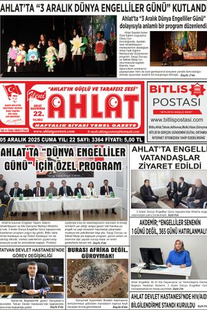 05 ARALIK 2025 - YENİ AHLAT GAZETESİ