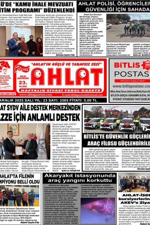 09 ARALIK 2025 - YENİ AHLAT GAZETESİ