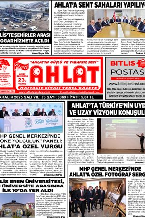 23 ARALIK 2025 - YENİ AHLAT GAZETESİ