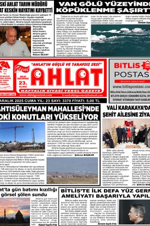 26 ARALIK 2025 - YENİ AHLAT GAZETESİ