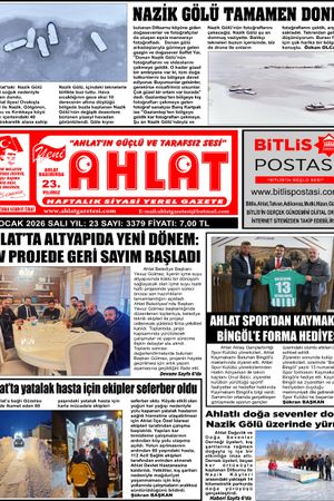27 OCAK 2026 - YENİ AHLAT GAZETESİ