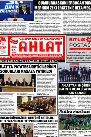 03 ŞUBAT 2026 - YENİ AHLAT GAZETESİ