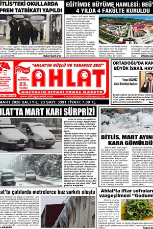 10 MART 2026 - YENİ AHLAT GAZETESİ