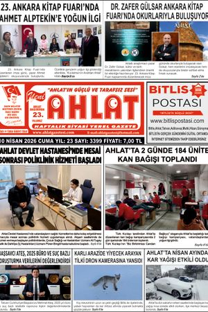 10 NİSAN 2026 - YENİ AHLAT GAZETESİ