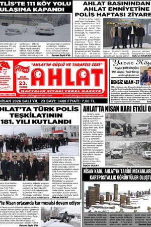 14 NİSAN 2026 - YENİ AHLAT GAZETESİ