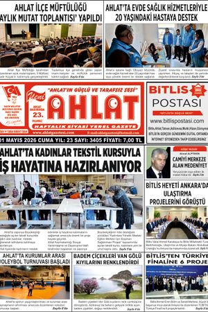 01 MAYIS 2026 - YENİ AHLAT GAZETESİ