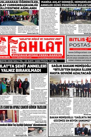 12 MAYIS 2026 - YENİ AHLAT GAZETESİ