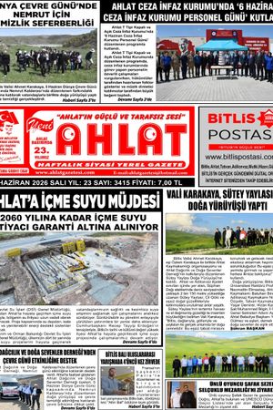 09 HAZİRAN 2026 - YENİ AHLAT GAZETESİ