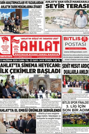 12 HAZİRAN 2026 - YENİ AHLAT GAZETESİ
