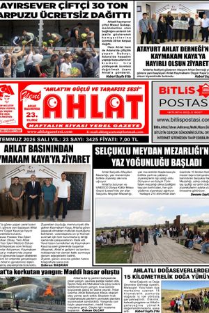 14 TEMMUZ 2026 - YENİ AHLAT GAZETESİ