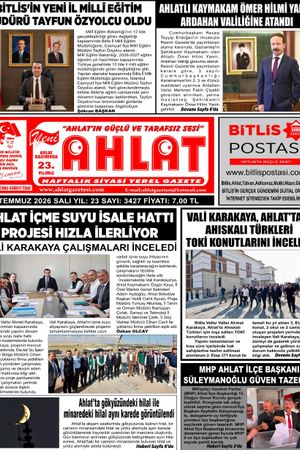 21 TEMMUZ 2026 - YENİ AHLAT GAZETESİ