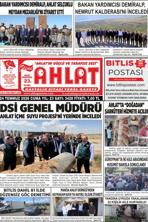 24 TEMMUZ 2026 - YENİ AHLAT GAZETESİ