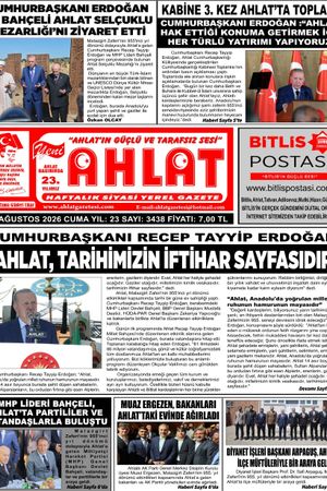 28 AĞUSTOS 2026 - YENİ AHLAT GAZETESİ