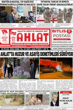 04 EYLÜL 2026 - YENİ AHLAT GAZETESİ